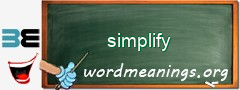 WordMeaning blackboard for simplify